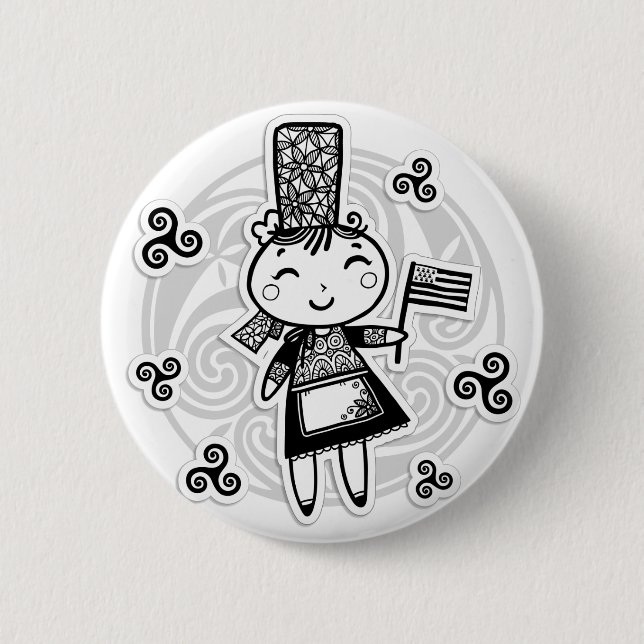 Breton girl button (Front)