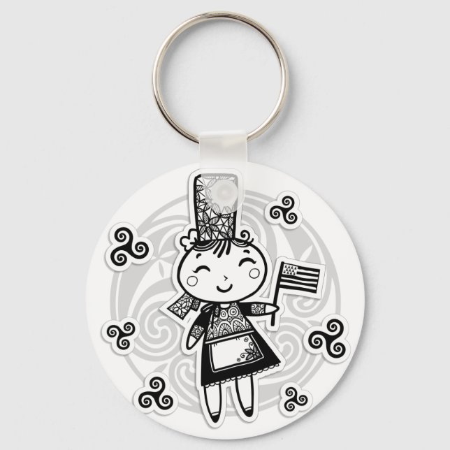 Breton girl keychain (Front)