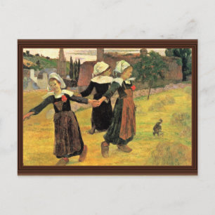 Breton Girls Dancing Pont-Aven By Paul Gauguin Postcard