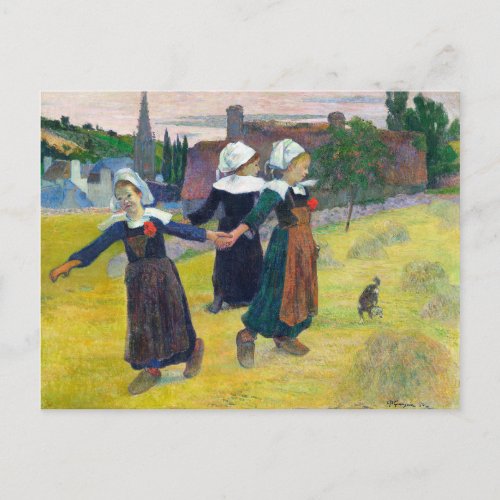 Breton Girls Dancing Pont_Aven by Paul Gauguin Postcard