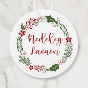Breton Merry Christmas, Nedeleg laouen, Custom Favor Tags