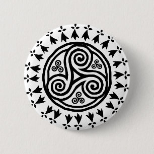 Breton triskel & hermines button