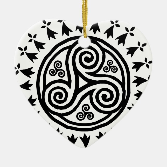 Breton triskel & hermines ceramic ornament (Front)