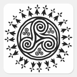 Breton triskel & hermines square sticker