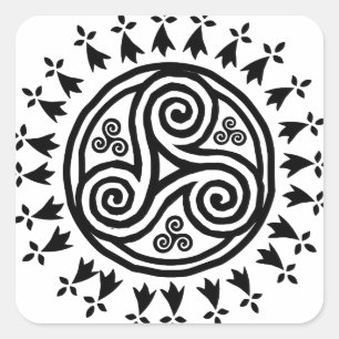 Breton triskel & hermines square sticker