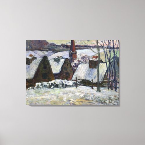 Breton village under snow 1894 canvas print