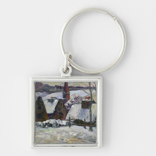 Breton village under snow, 1894 keychain (Front)