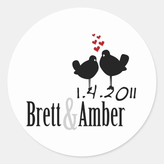 Brett & Amber Custom Wedding Logo Round Sticker