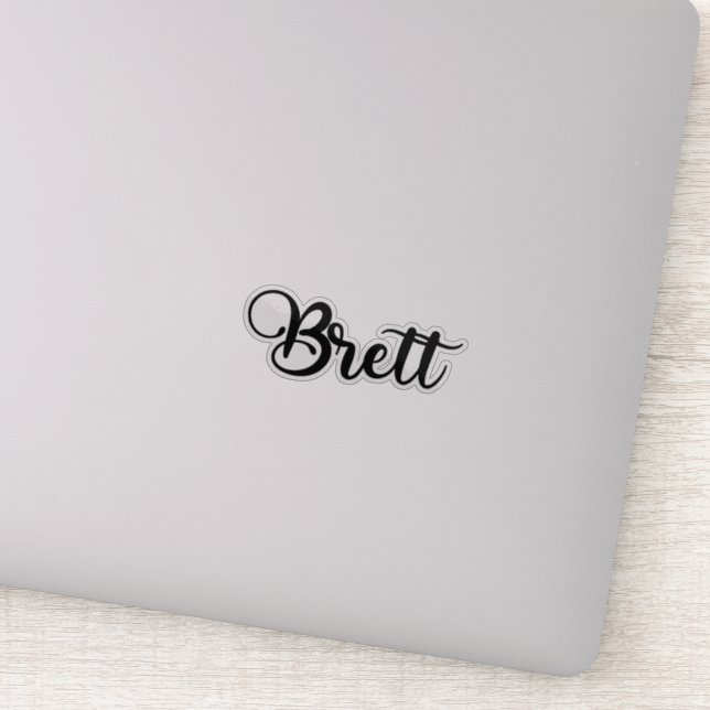 Brett Name - Handwritten Calligraphy Sticker (Detail)