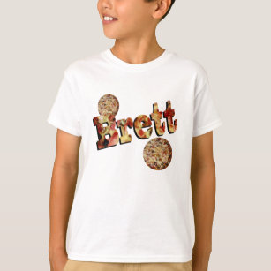 Brett, Name, Logo Made From A Supreme Pizza, T-Shirt
