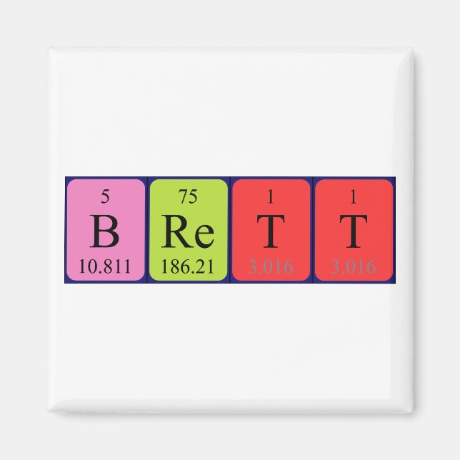 Brett periodic table name magnet (Front)