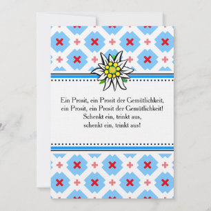 Brettchen Oktoberfest Einladung blau rot Invitation