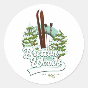 Bretton Woods New Hampshire ski logo Classic Round Sticker