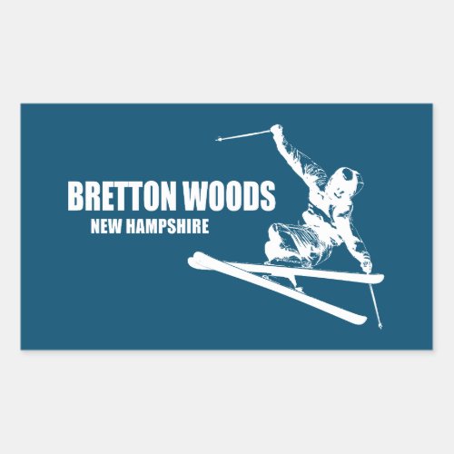 Bretton Woods New Hampshire Skier Rectangular Sticker