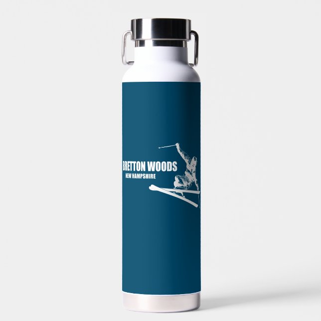 Bretton Woods New Hampshire Skier Water Bottle (Front)