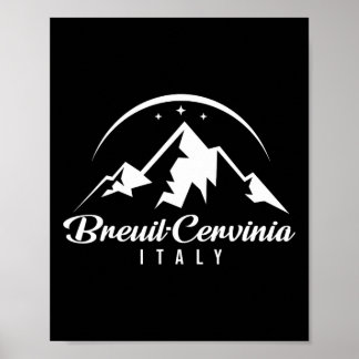 Breuil-cervinia Italy Ski Resort Skiing Snowboardi Poster
