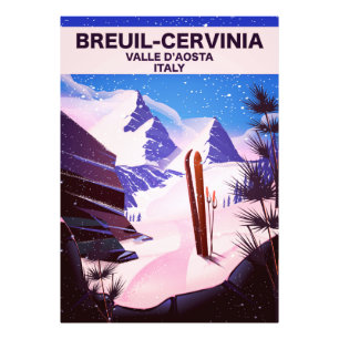 Breuil-Cervinia,Valle d’Aosta, italy,ski poster