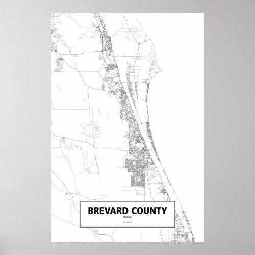 Brevard County Florida black on white Poster