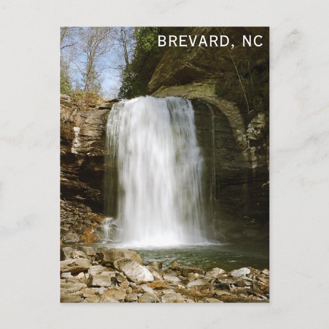 Brevard NC Looking Glass Falls Waterfall Postcard (Front)