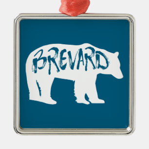 Brevard North Carolina Bear Metal Ornament