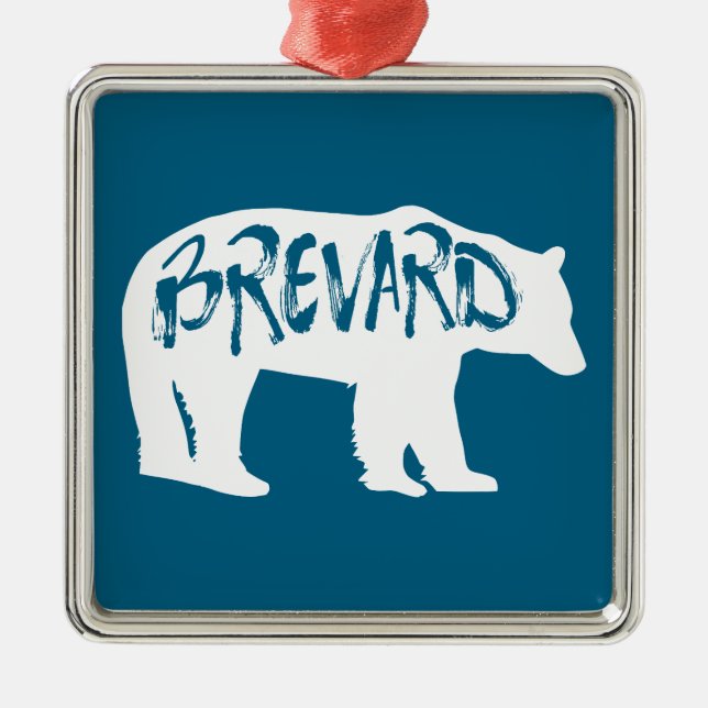 Brevard North Carolina Bear Metal Ornament (Front)
