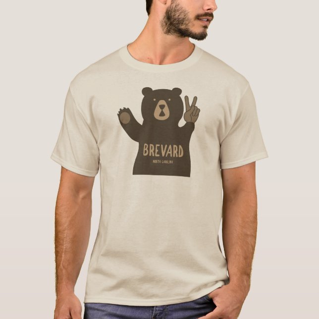 Brevard North Carolina Peace Bear T-Shirt (Front)