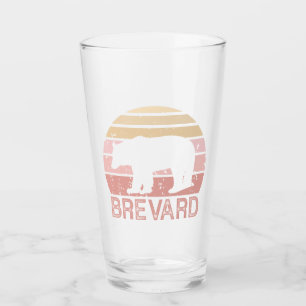Brevard North Carolina Retro Bear Glass