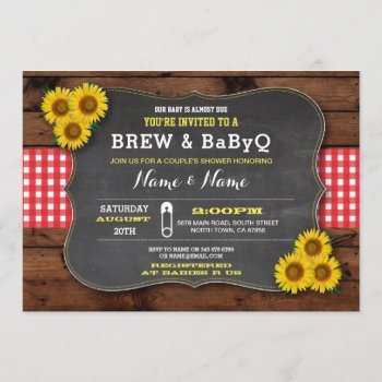Brew And Babyq Baby Shower Red Sunflower Invitation by WOWWOWMEOW at Zazzle