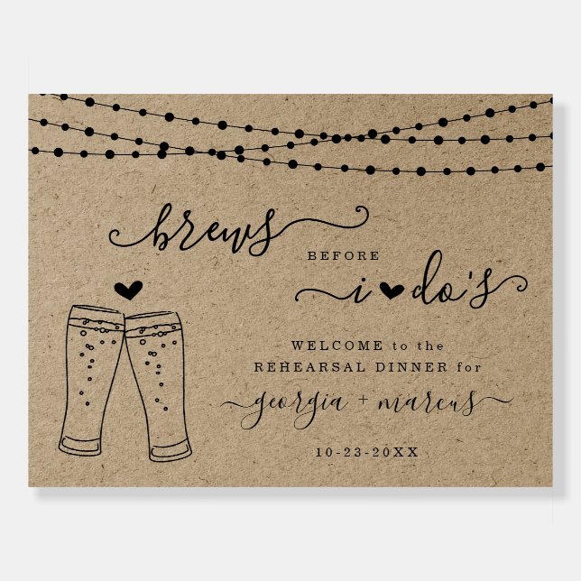 Brew Before I Dos Couple's Shower Rehearsal Dinner Foam Board (Front)