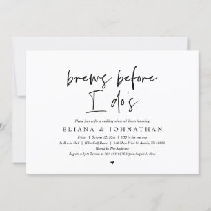 Brew before I do's, Wedding Rehearsal Dinner Invitation