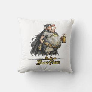 Brew Crew Beer Superhero Funny Tee Outdoor Pillow
