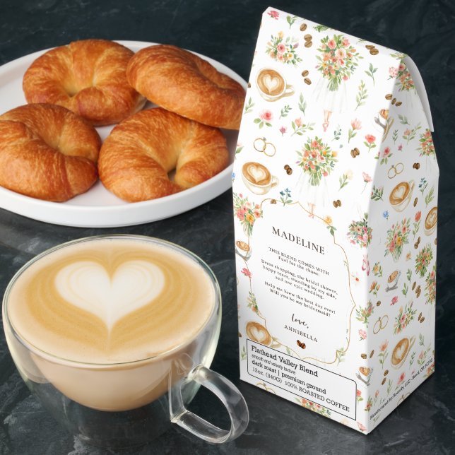 Brew Crew | Cute Floral Latte Bridesmaid Proposal Roasted Coffee (Breakfast)