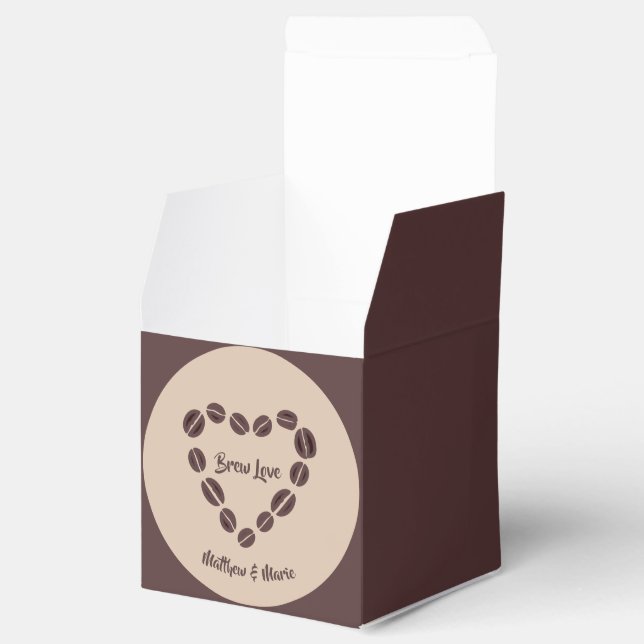 Brew Love Coffee Bean Heart Favor Boxes (Opened)