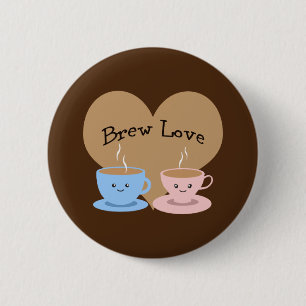 Brew Love! Coffee Mugs Button
