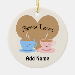 Brew Love! Coffee Mugs Ceramic Ornament