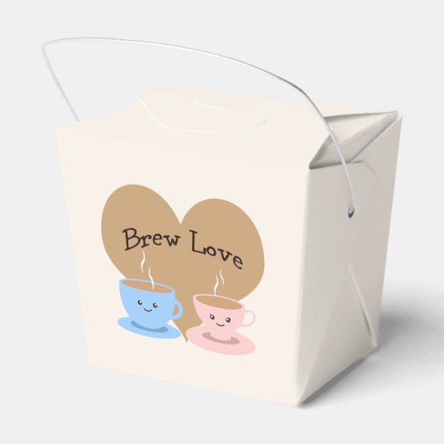Brew Love! Coffee Mugs Favor Boxes (Back Side)