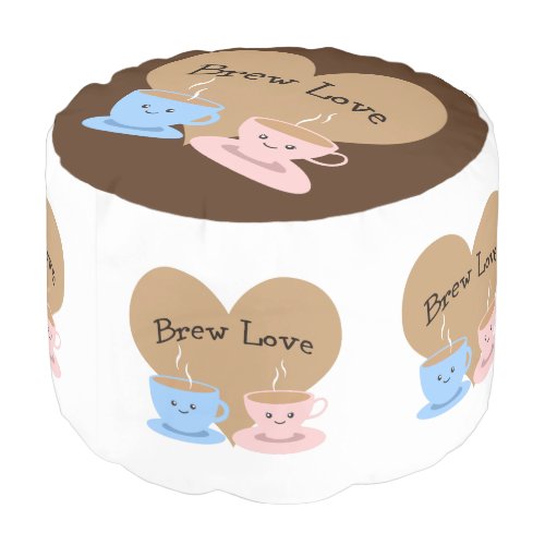 Brew Love Coffee Mugs Pouf