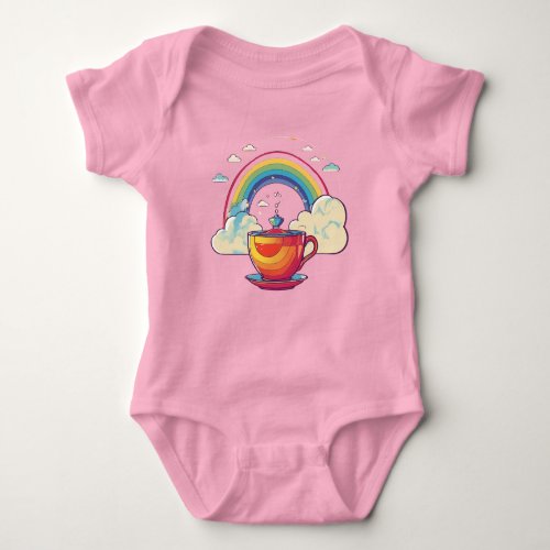 Brew Magic Whimsical Teapot Rainbow Baby Bodysuit