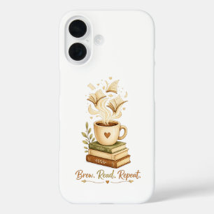 Brew. Read. Repeat.   Cozy Coffee & Book Lover  iPhone 16 Case