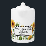 Brew-Tea-Full Mama Teapot<br><div class="desc">This lovely teapot features a sunflower design with a play on words,  perfect gift for your beautiful mama who loves her tea!</div>