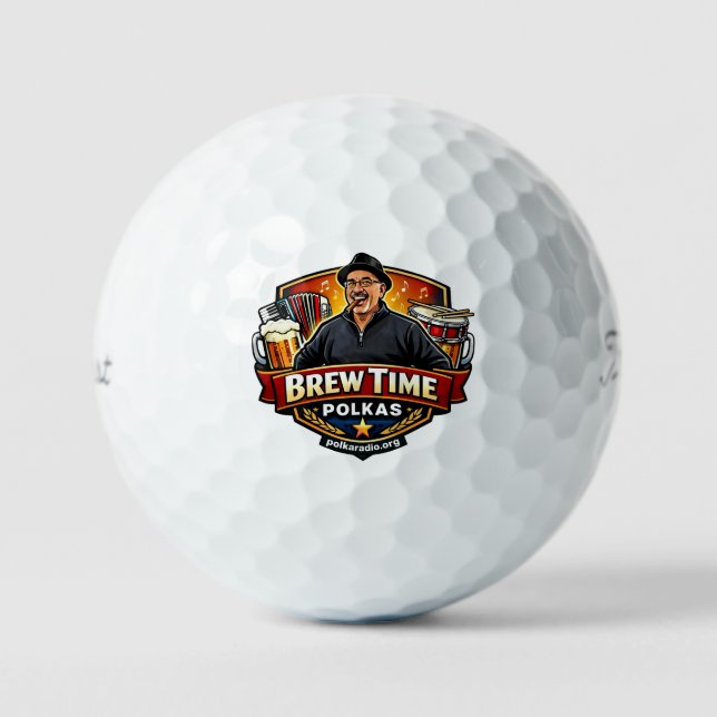 Brew Time Polkas Golf Balls (Front)