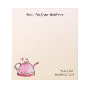 Brew up Brilliance Cute Inspirational Tea Lover Notepad