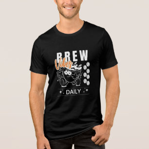 Brew Vibes Daily Retro Coffee Lover T-Shirt Tri-Blend Shirt