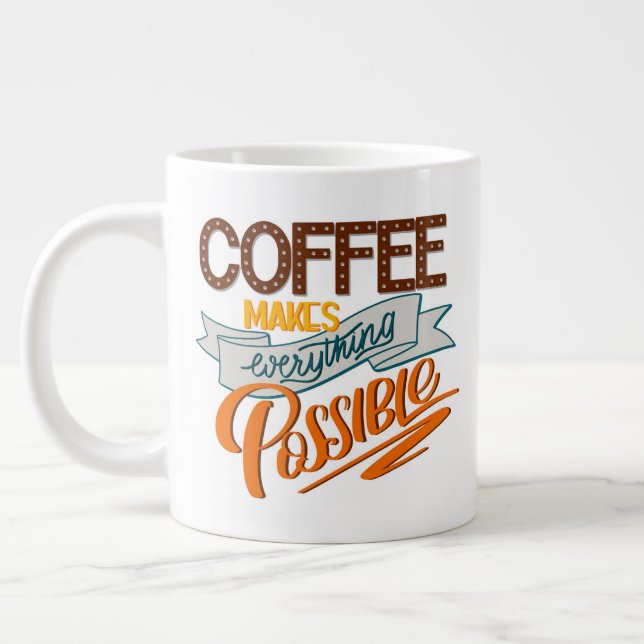 Brewed Ambition Giant Coffee Mug (Left)