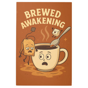 Brewed Awakening – Funny Coffee Pun Art