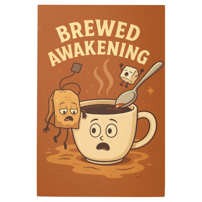 Brewed Awakening – Funny Coffee Pun Art (Front)