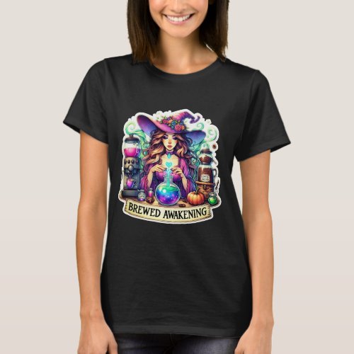 Brewed Awakening Witch  Magical Potion  T_Shirt