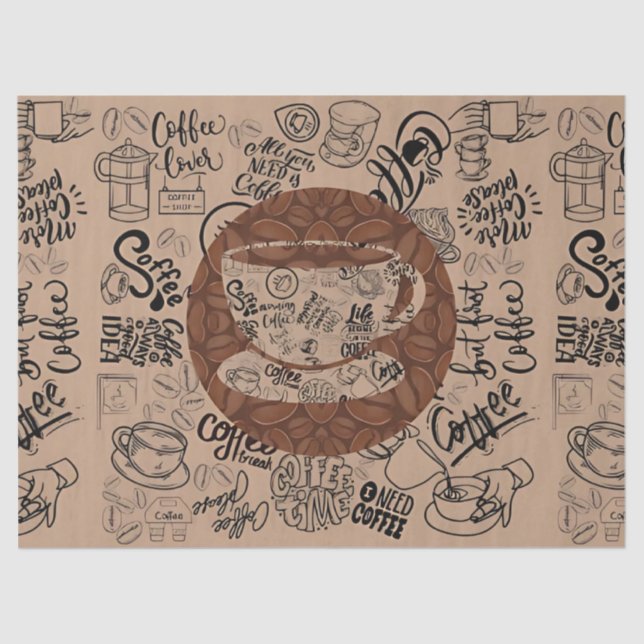 Brewed Bliss Coffee Art Tissue Paper (Front)