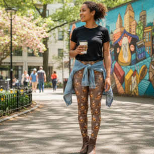 Brewed Bold - Coffee Cup Pattern Leggings