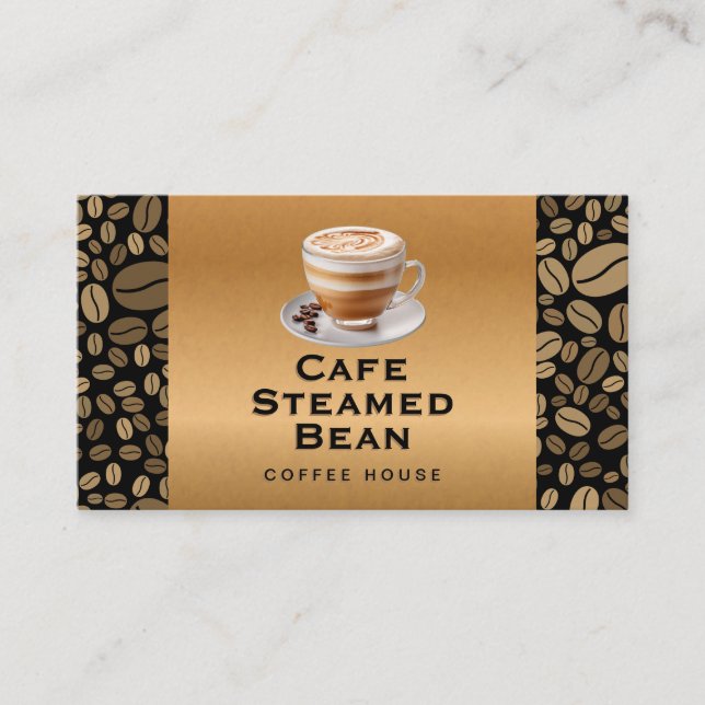 Brewed Coffee Cup Punch Card | Coffee Beans (Front)